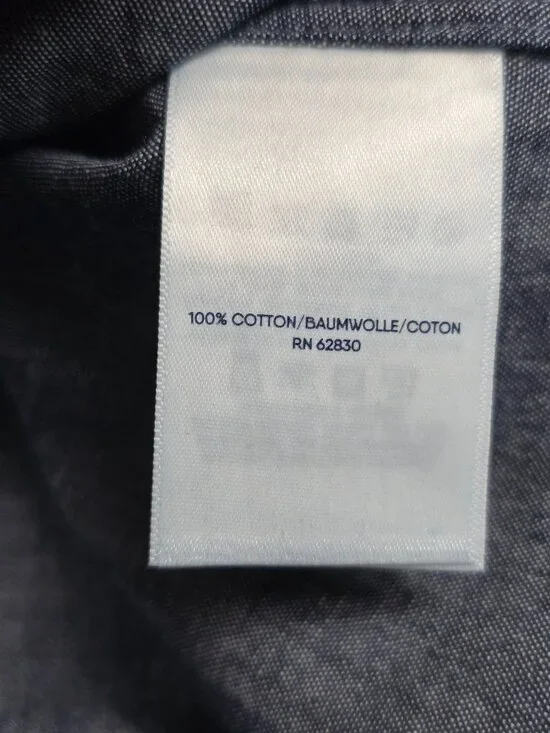 NWT Lands End Womens Chambray Top M 10-12 Cotton Long Sleeve V Neck - Picture 3 of 4